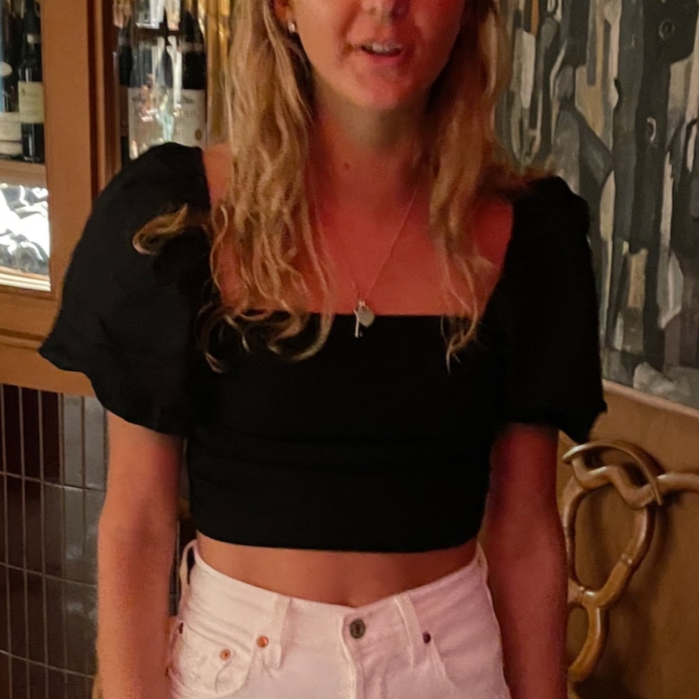 Black Puffed Sleeve Zara Blouse